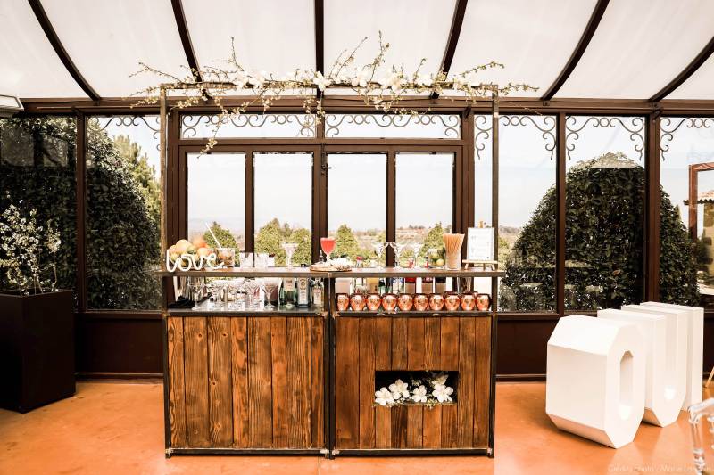 Bar à cocktail mobile pour un mariage dans le Beaujolais